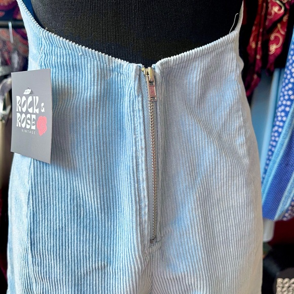 Baby Blue Corduroy Halter Jumpsuit - Picture 4 of 6